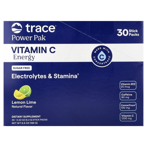 Trace Power Pak, Vitamin C Energy, Lemon Lime, 30 Stick Packs, 0.22 oz (6.2 g) Each