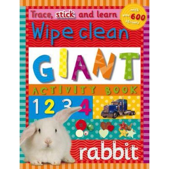 Pre-Owned Trace, Stick, and Learn - Wipe Clean Giant Activity Book [With More Than 600 Stickers and 200 Stencils] (Paperback) 184610419X 9781846104190