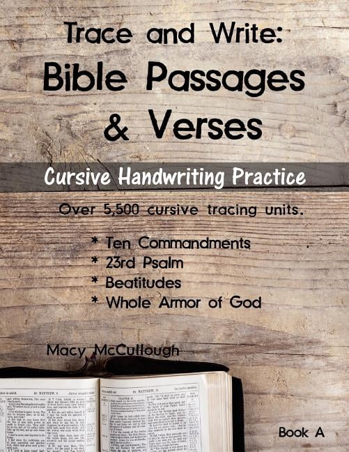 Cursive Ten Commandments Trace and Write: Bible Passages and Verses (KJV): Cursive Handwriting ...