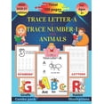 thumbnail image 1 of Trace letter-A & Trace number-1 with animals: Kindergarten handwriting workbook(alphabet activity book, letter tracing b, (Paperback), 1 of 1