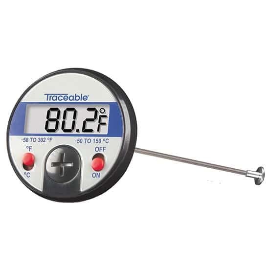 Traceable Calibrated JumboDisplay Thermometer, ±1°C Accuracy; 1 Flat