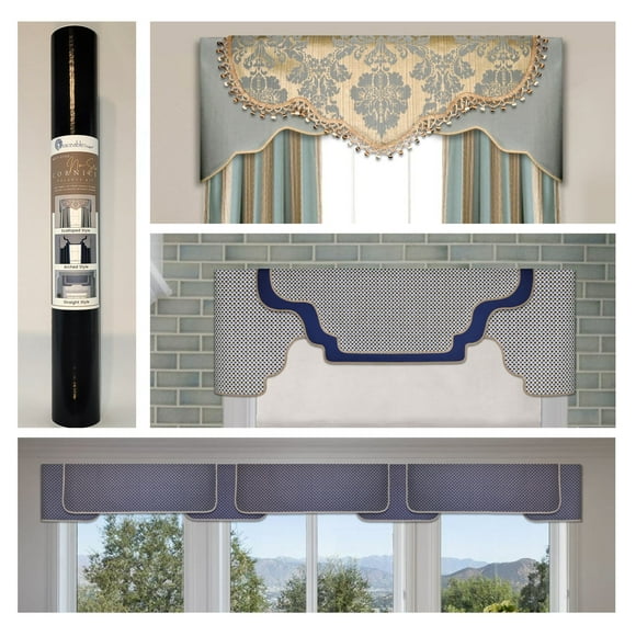 Traceable Designer Custom Cornice Valance Panels, No-Sew, Room Darkening, Rod Pocket