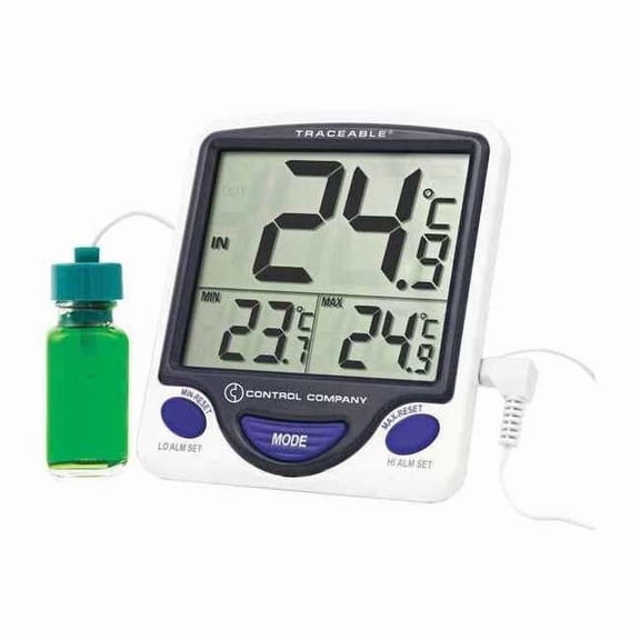 Digital Thermometer, 74 Degrees to 80 Degrees F for Wall or Desk Use 4548