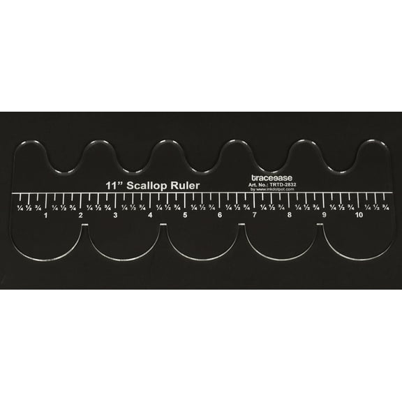 Traceease 1 Pcs Scallop Shaped Quilt/ Applique Template 11"x3.8" inches DIY Sewing Quilt Patchwork Templates for Quilting-- 1/8" Thick Template