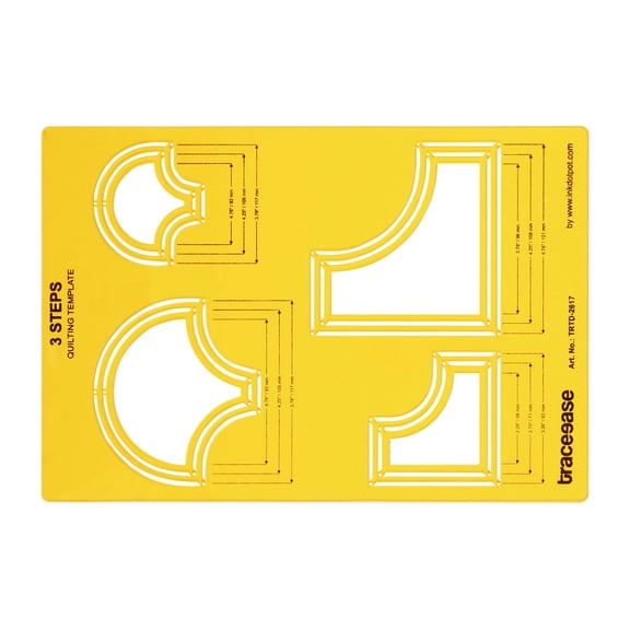 Traceease 2 Shapes Quilting Template Stencils DIY Quilt Sewing Machine Ruler Quilting Tools, 3 Different Sizes Each