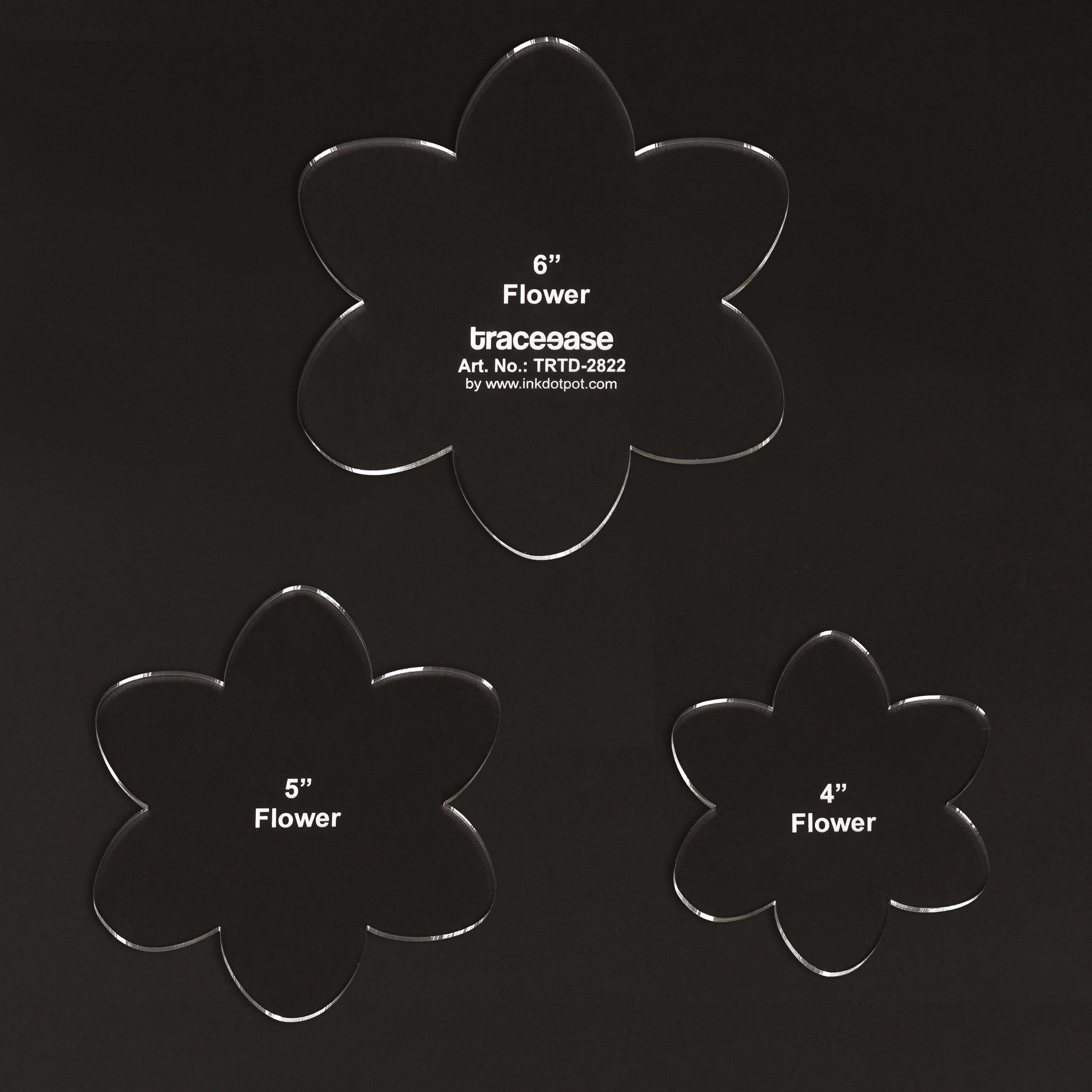 Traceease 90 Degree Angle Square Quilting Template Stencils Set Of 3, 3