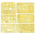 thumbnail image 1 of Traceease 6 Pieces, House Plan- Interior Design & Furniture Templates For Kitchen/Bed/Bath- Drafting Tools- Architecture Stencils, 1 of 8