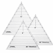 Traceease 60 Triangle Quilting Template Set 3 Pc 8, 9, 10 4mm Thick Clear Acrylic Triangle Rulers for Patchwork, Hexagon Quilt Blocks & Precision Fabric Cutting