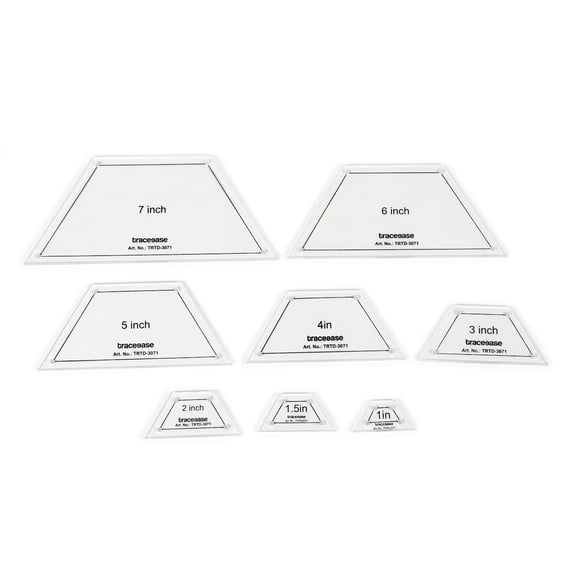 Traceease 8 Pcs Half Hexagon Template, Acrylic Stencil For Sewing