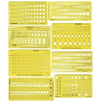Traceease 8 Pieces Lot Jewelry Designing Template Drafting Tools For Stone Size & Weight Calculator, Mix-Pattern Jewellery Stencil