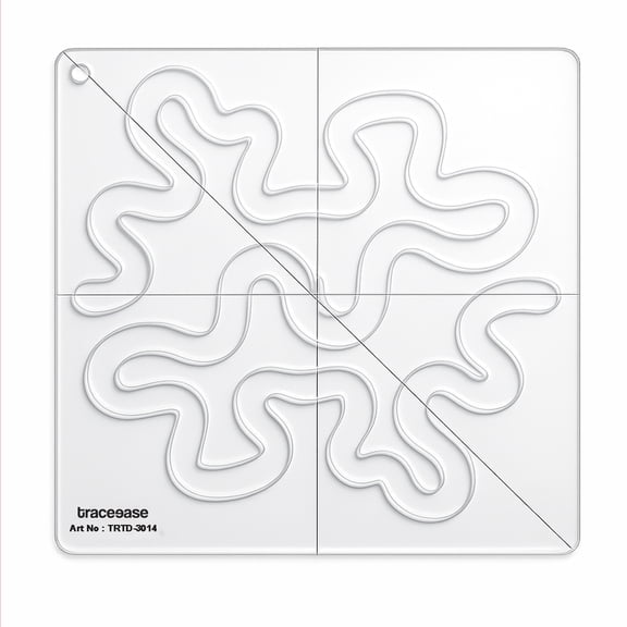 Traceease 8 x 8 Quilting Template Ruler 4mm Thick Clear Acrylic Stencil for Free Motion Quilting, Meander & Stipple Patterns, Sewing Machine Compatible Quilting Guide