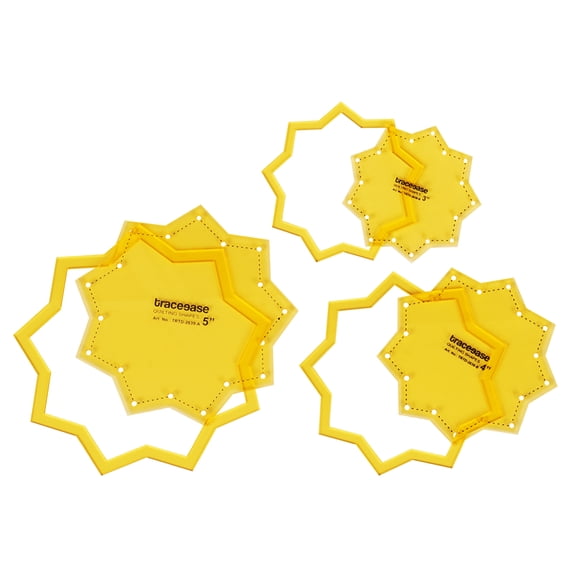 Traceease 9,point Star Quilting Template Stencils Set Of 3- 3"/4"/5" inches DIY Sewing Quilt patchwork templates for Quilting-0M