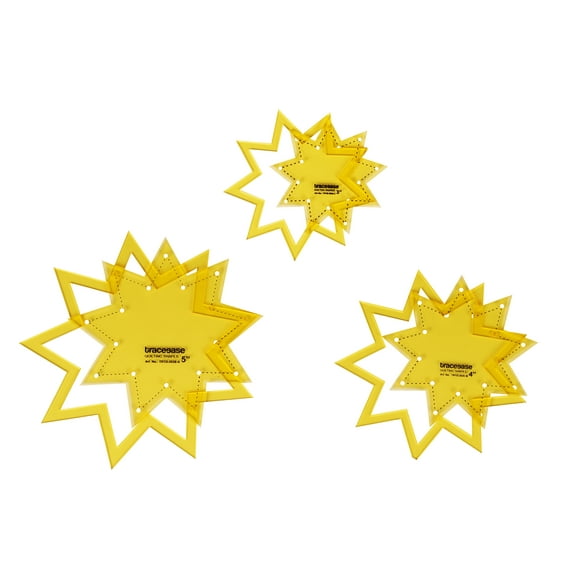 Traceease 9,point Star Quilting Template Stencils Set Of 3- 3"/4"/5" inches DIY Sewing Quilt patchwork templates for Quilting-FK