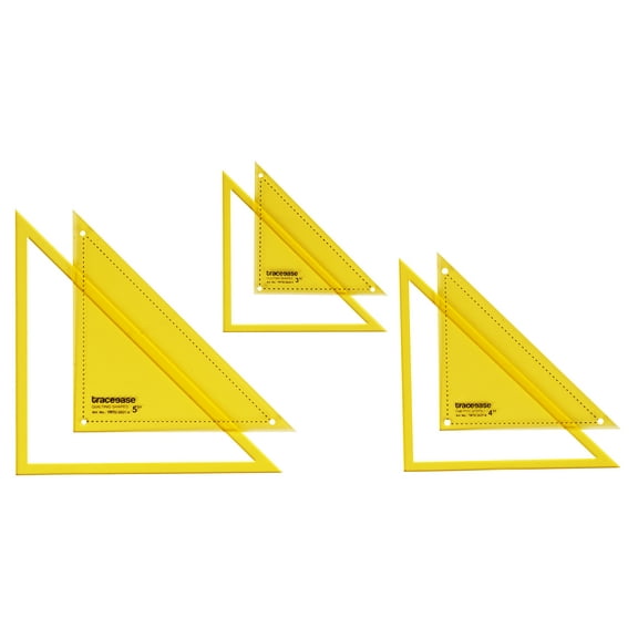 Traceease 90 Degree triangle Quilting Template Stencils Set Of 3, 3"/4"/5" inches DIY Sewing Quilt patchwork templates for Quilting-U2