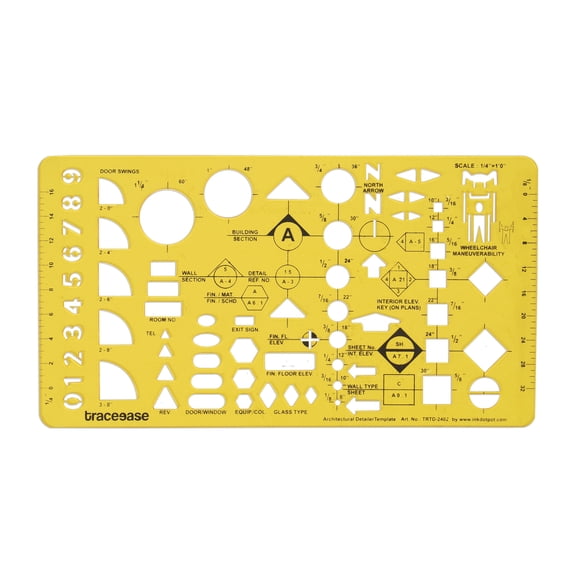 Traceease Architectural Detailer Templates For Room/Door/Window Wheel Chair Interior Drafting Tool,1 Stencil