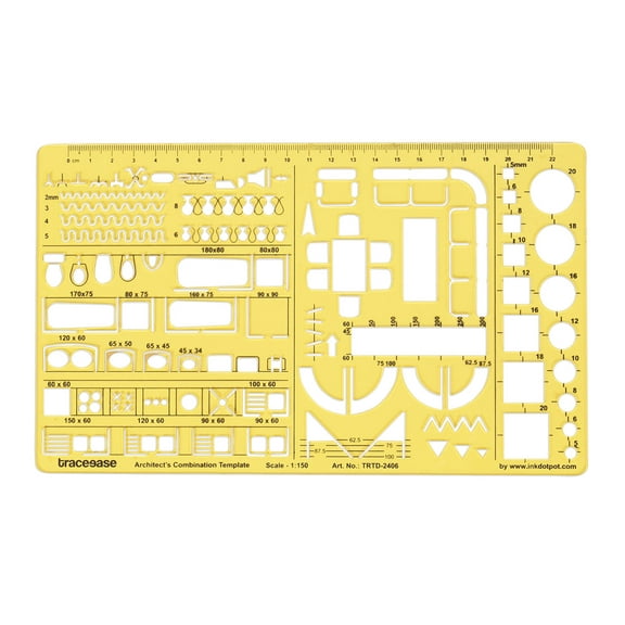 Traceease Architecture Combination Stencils House Plan,Interior Design & Furniture Templates for Kitchen/Bed/Bath-Drafting Tools