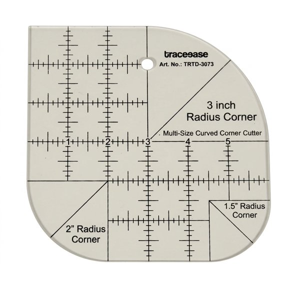 Traceease Curved Corner Cutter Quilting Ruler, Acrylic Sewing Template