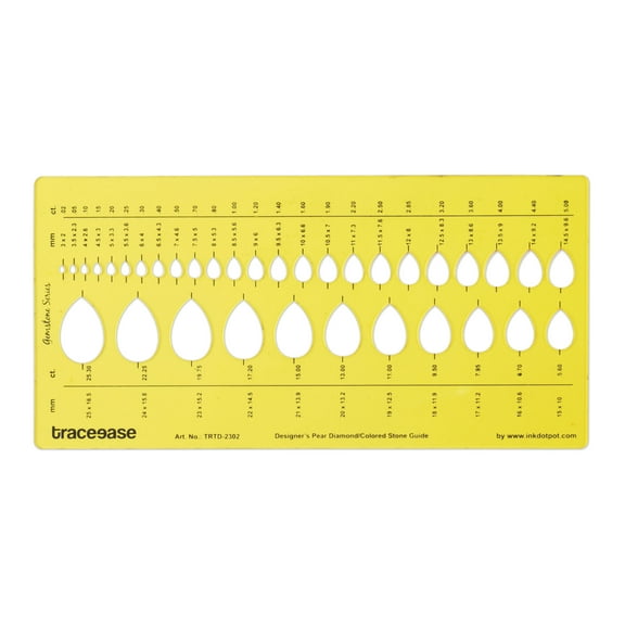 Traceease Designer Pear Diamond Gemstone Guide Jewelry Templates Drafting Tools Jewellery Designing Stencils