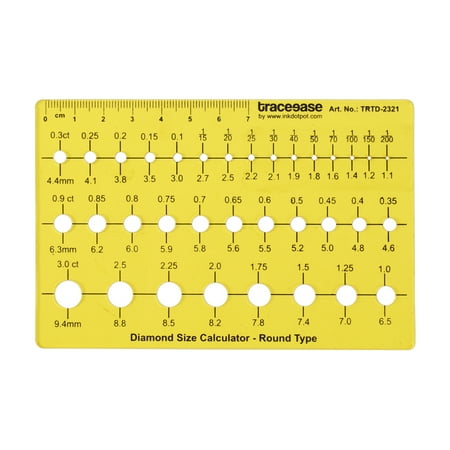 Traceease Diamond Size Calculator Round Shape JewelryTemplatesDrafting ToolsJewelleryDesigning Stencils