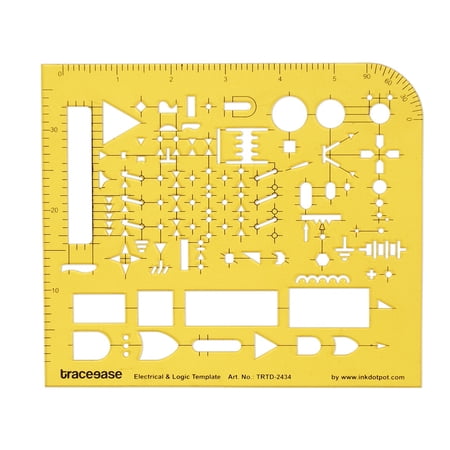 Traceease Electrical Drafting Electrical & Logic Template Drawing Stencil,Designing Template Measuring Ruler