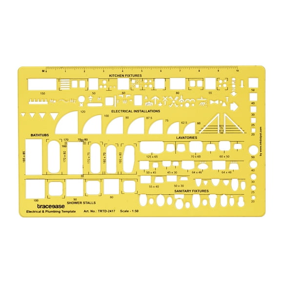 Traceease Electrical Drafting Electrical & Plumbing Template Drawing Stencil,Designing Template Measuring Ruler