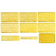 Traceease English & Arabic Alphabet Template Lettering Drafting Tools Stencils, Pack of 9 Pieces