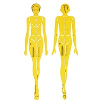 Traceease Female Human Figure Template Stencils Fashion Designers Drafting Tools, 2 Piece ( Front & Back)
