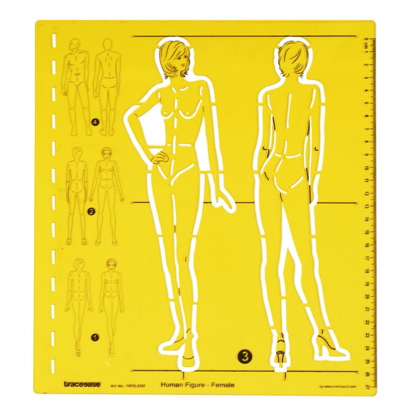 Traceease Female Human Figure Template Stencils Fashion Designers Drafting Tools, Female Human Figure Template-EE
