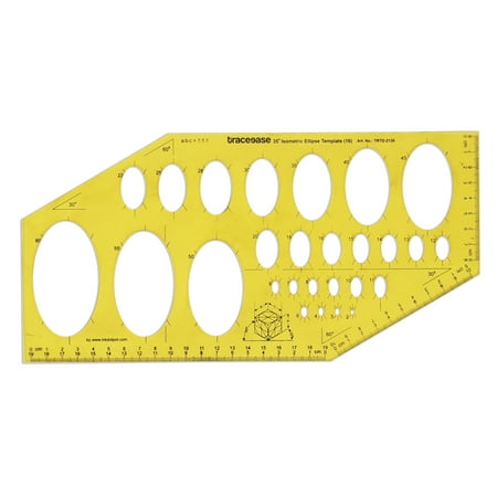 Traceease Geometric Drafting 35 Isometric Ellipse Template Drawing Stencil, Designing Template Measuring Ruler