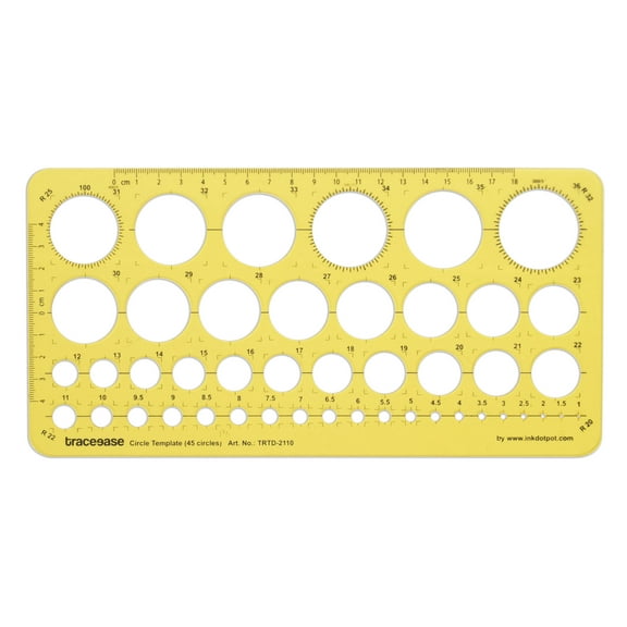 Traceease Geometric Drafting Circle Template Drawing Stencil, Designing Template Measuring Ruler