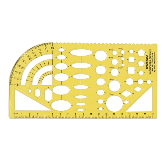 Traceease Geometric Drafting Combination Template Drawing Stencil, Designing Template Measuring Ruler