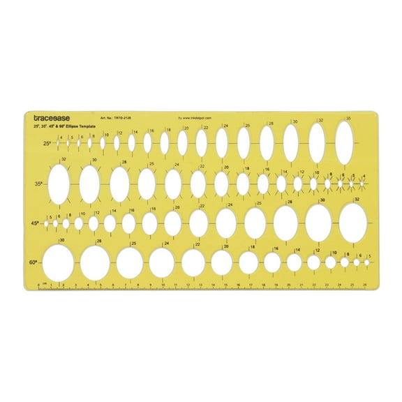 Traceease Geometric Drafting Ellipse Template Drawing Stencil, Designing Template Measuring Ruler