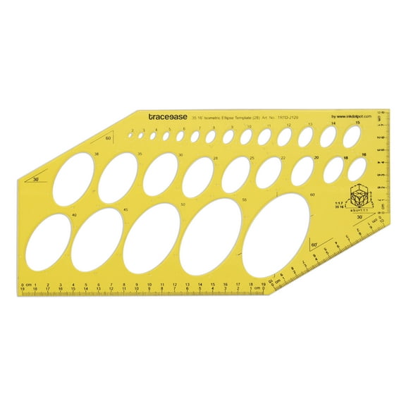Traceease Geometric Drafting Isometric Ellipse Template Drawing Stencil, Designing Template Measuring Ruler