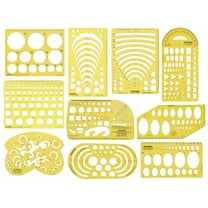 Traceease Geometric Drafting Multi Pattern Geometry Template Drawing Stencil- Designing Template Measuring Ruler- Lot of 10 Pcs