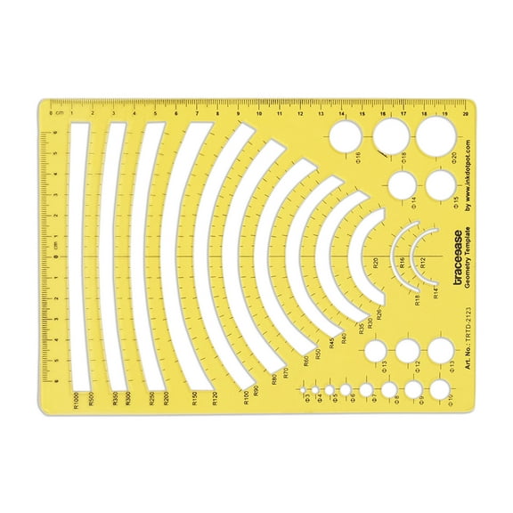 Traceease Geometric Drafting Orthodrome Template Drawing Stencil, Designing Template Measuring Ruler