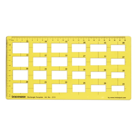 Traceease Geometric Drafting Rectangle Template Drawing Stencil, Designing Measuring Ruler