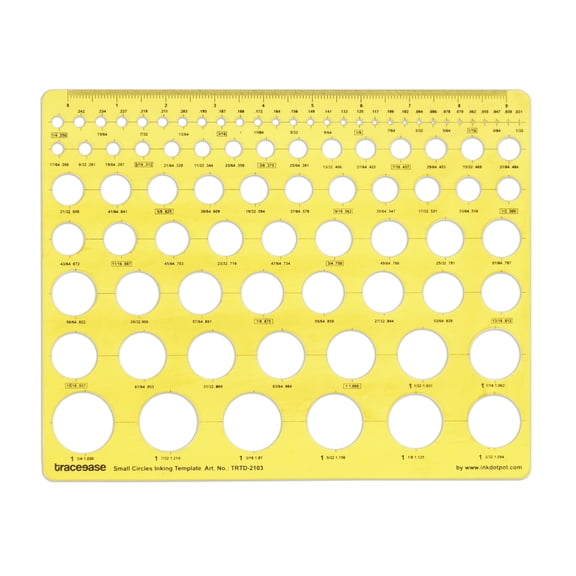 Traceease Geometric Drafting Small Circles Inking Template Drawing Stencil, Designing Template Measuring Ruler