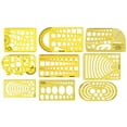 thumbnail image 1 of Traceease Geometric Drafting Templates Multi Shapes Drawing Stencils- Geometry Designing Measuring Ruler- Pack of 9 Pieces, 1 of 8