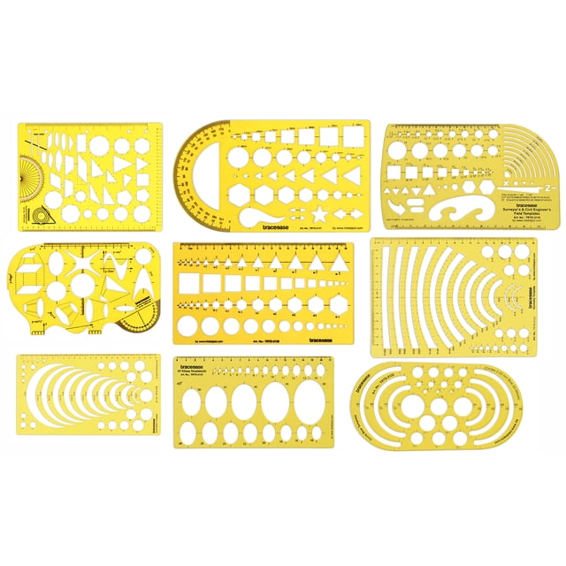 Rectangular Drafting Templates Traceease Geometric Drafting Templates Multi Shapes Drawing Stencils ...
