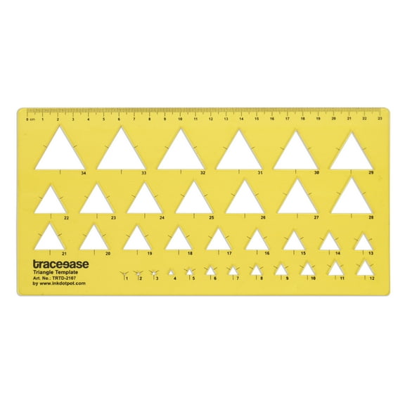 Traceease Geometric Drafting Triangle Drawing Stencil, Designing Template Measuring Ruler