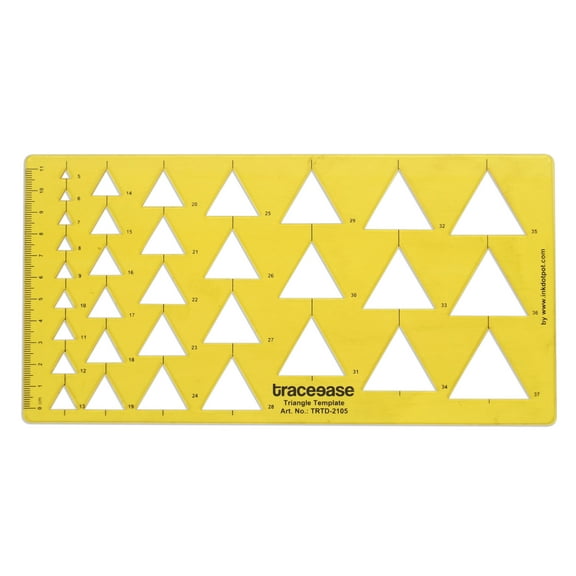 Traceease Geometric Triangle Template Drawing Stencil, Designing Template Measuring Ruler