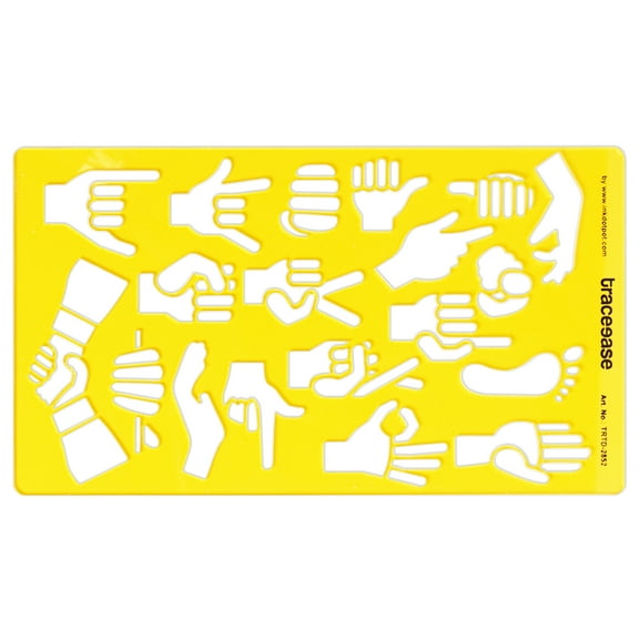 Traceease Hands Gestures Pattern Stencil 1 PC, Template Tool, Scrapbooking Marking and Measuring Hands Size Plastic Stencil Ruler, 17.7 cmx 10.1 cm