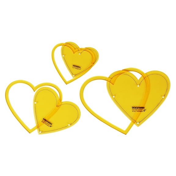Traceease Heart Quilting Template Stencils Set Of 3, 3"/4"/5" inches DIY Sewing Quilt patchwork templates for Quilting-Q8