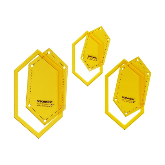 Traceease Hexagon Quilting Template Stencils Set Of 3, 3"/4"/5" inches DIY Sewing Quilt patchwork templates for Quilting-9A