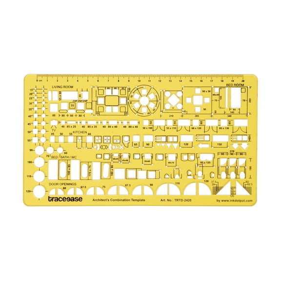 Traceease House Plan,Interior Design & Furniture Templates for Kitchen/Bed/Bath-Drafting Tools-Architect's Combination Stencils