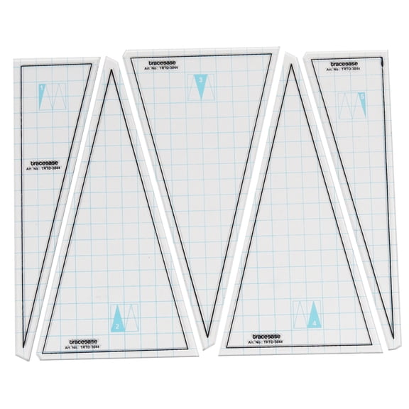 Traceease Laser Cut Acrylic Quilt Template Set - 5 Pc 9 Inch Square Patchwork Rulers with 1/4 Inch Seam Allowance - Precision Sewing Tools for Quilt Blocks & Scrap Fabric