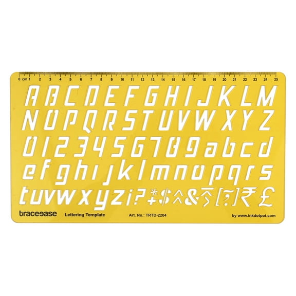 Traceease Lettering Template Drafting Tools Alphabet Lettering Stencils,English Upper & Lower Case