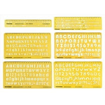 Traceease Lettering Template Multi-Sizes Alphabet Stencils Drafting Tools- Pack of 6 Pieces