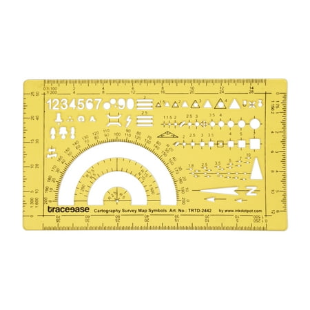 Traceease Map Drafting Cartography Survey Map Symbols Template Drawing Stencil,Designing Template Measuring Ruler