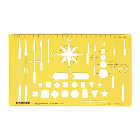 Traceease Map Drafting Navigation Arrows Template Drawing Stencil,Designing Template Measuring Ruler